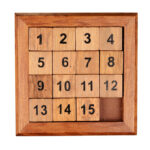 pocket sliding fifteen puzzle game isolated on white background. with clipping path